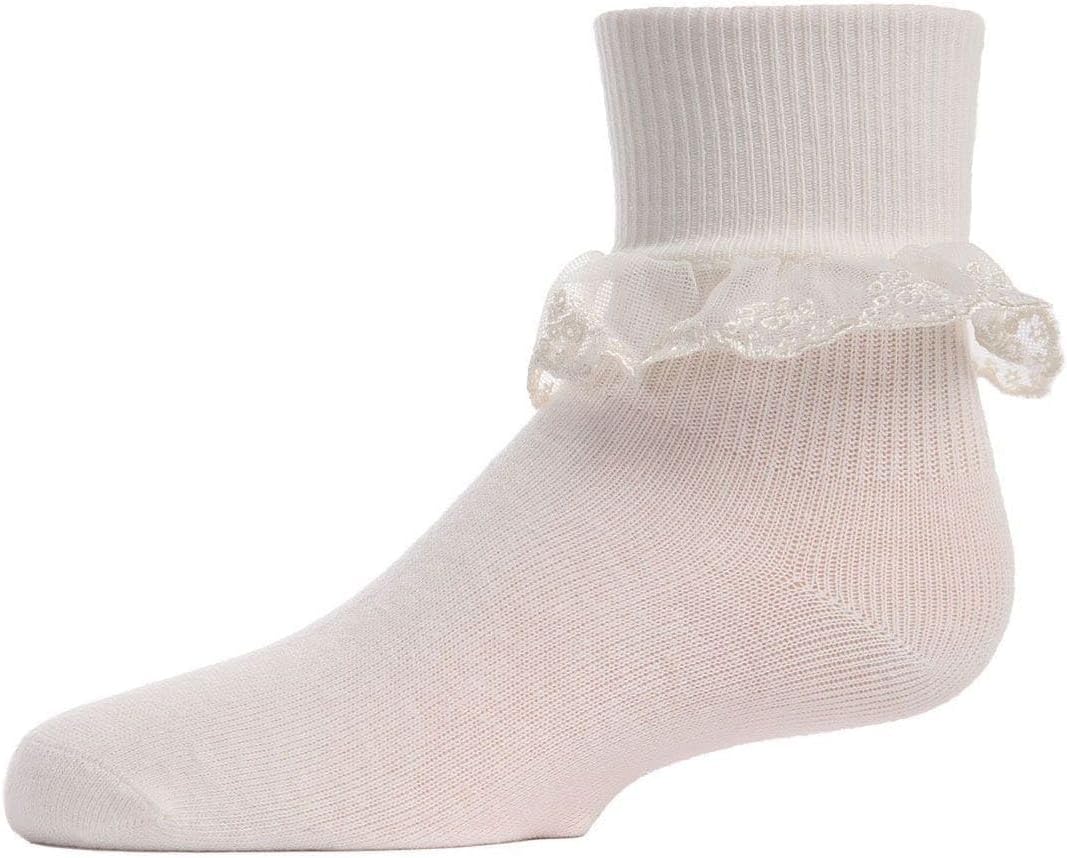 MeMoi Classic Lace Girls Ruffle Anklet Socks