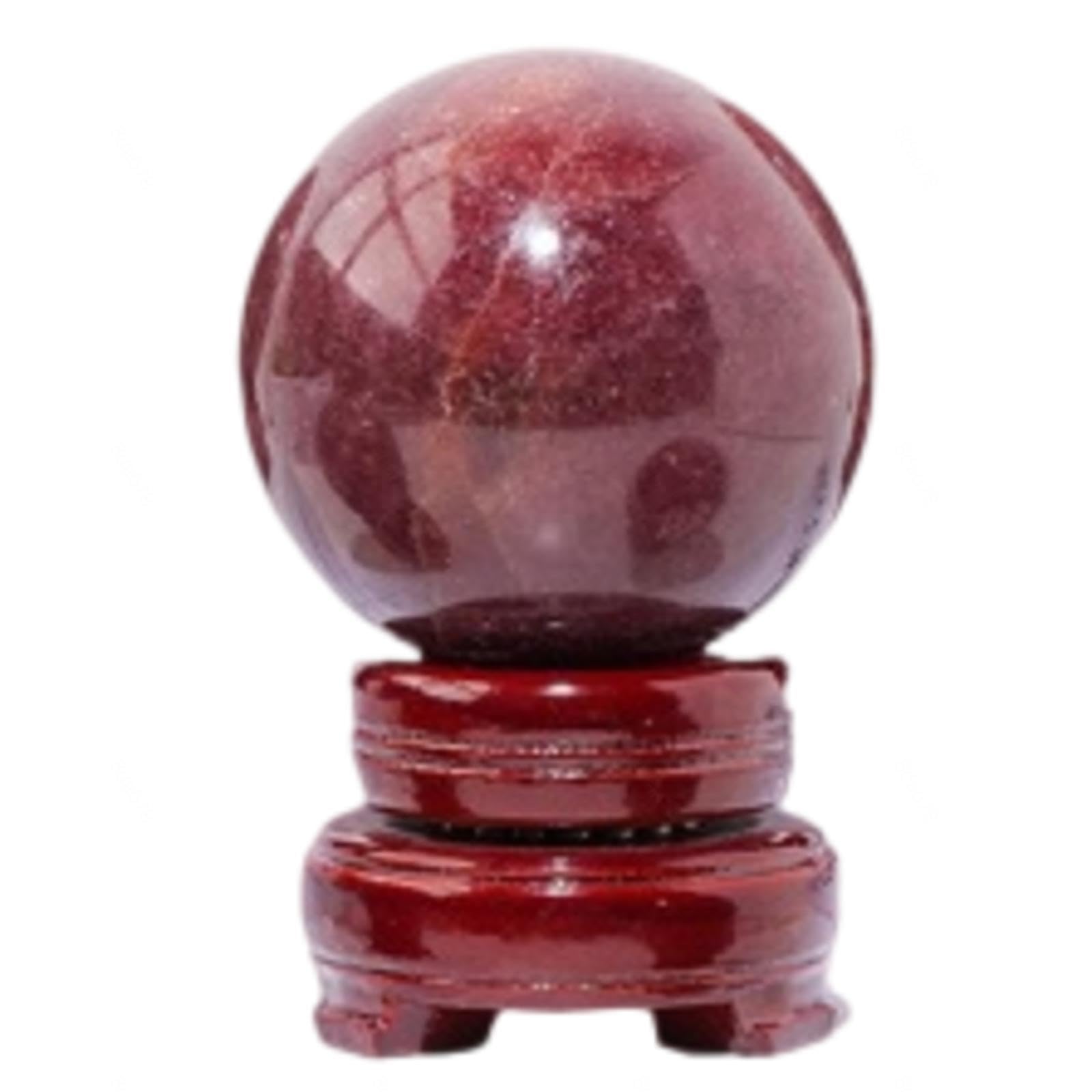 PKNVKZIDK Gem Strawberry Quartz Crystal Ball Red Rock Gemstone Sphere for Decor,55~60mm