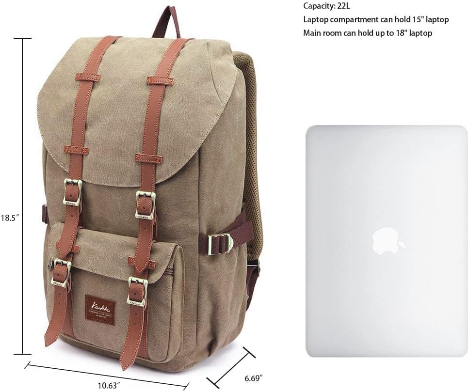 KAUKKO Backpack Women Men Beautiful and Sophisticated Daypack with Laptop Compartment for 15 Inch Notebook for School University - Image 3
