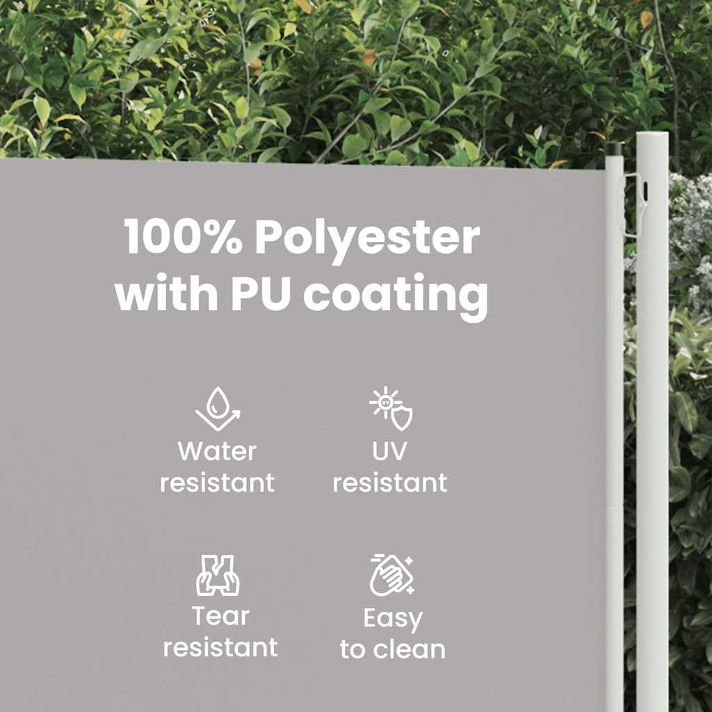 vidaXL Seitenmarkise Ausziehbar UV- und Wasserbeständig Sonnenschutz Sichtschutz Windschutz Seitenrollo Markise Balkon Garten Terrasse 140x600cm Grau