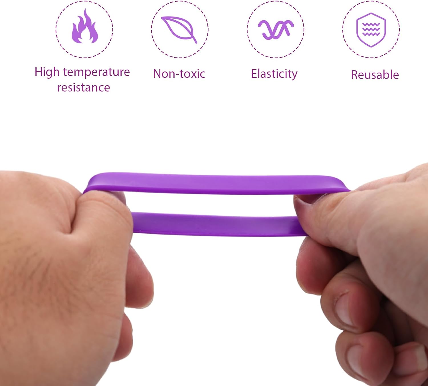 10pcs Tumbler Silicone Bands for Sublimation, Elastic Silicone Rubber Bands Rings Heat Resistance Sleeve Prevent Ghosting Wraps for Water Bottles Thermos Paper Holder Cups Crafts Accessories (Purple)