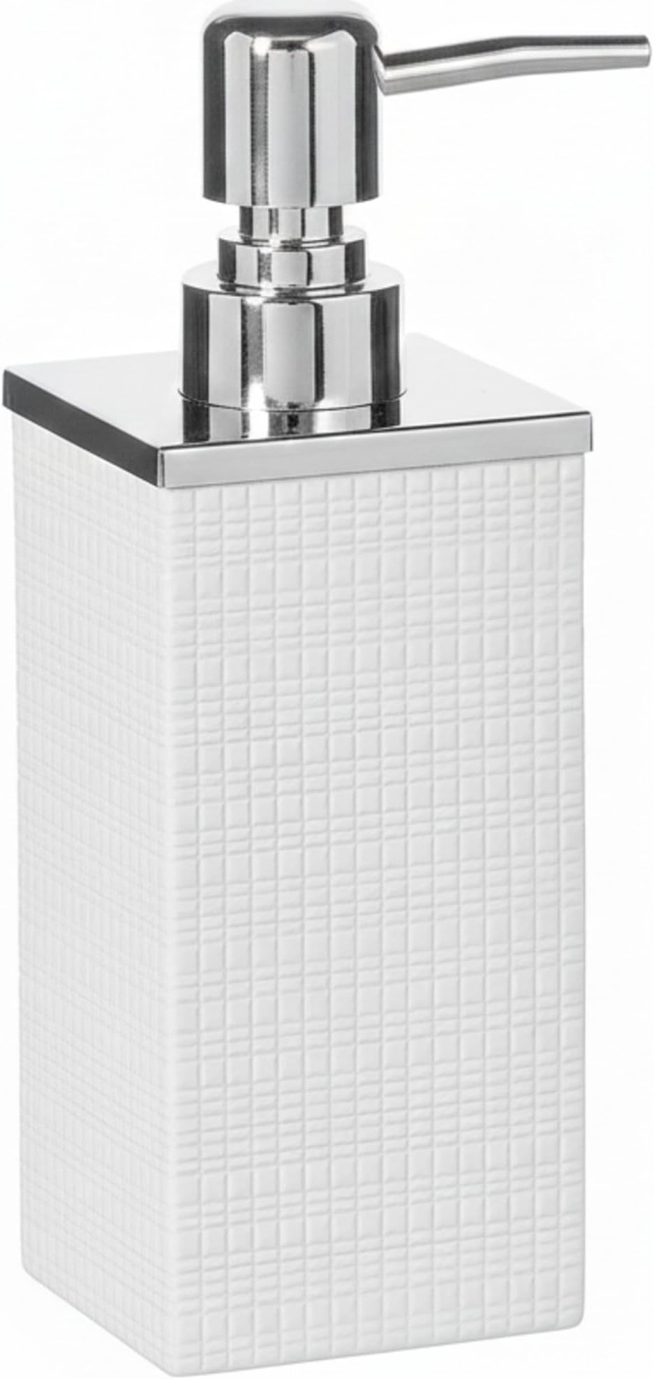 Estella White Liquid Soap Dispenser for Bathroom - Decorative Hand Lotion Dispenser with Strong Pump for Vanity Countertop, Holds 8 Oz.