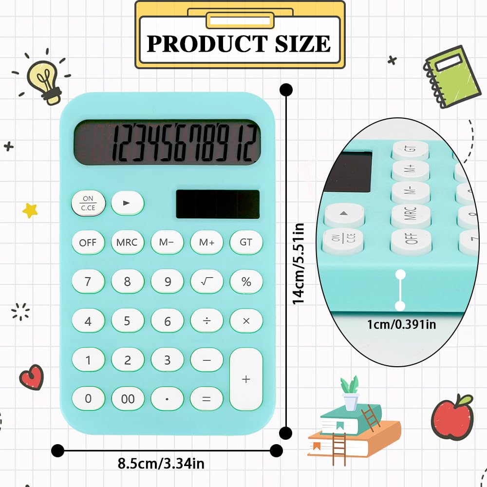 Calculadora pequeña básica, calculadora de escritorio, calculadora para escuela, calculadora de 4 funciones para estudiantes, niños, calculadora de bolsillo, suministros escolares geniales,