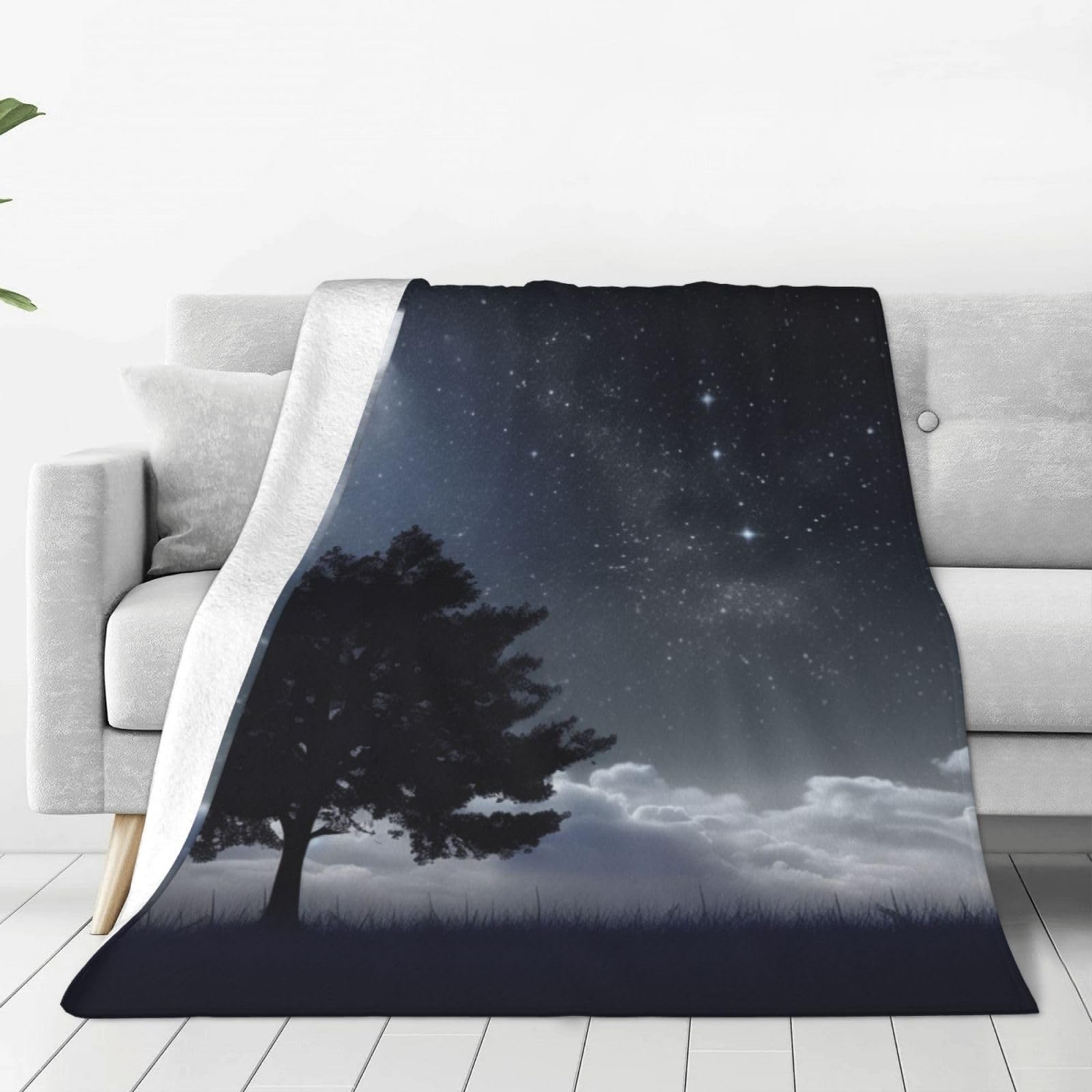 Couverture ciel étoilé légère et chaude plaid micro polaire toutes saisons lit