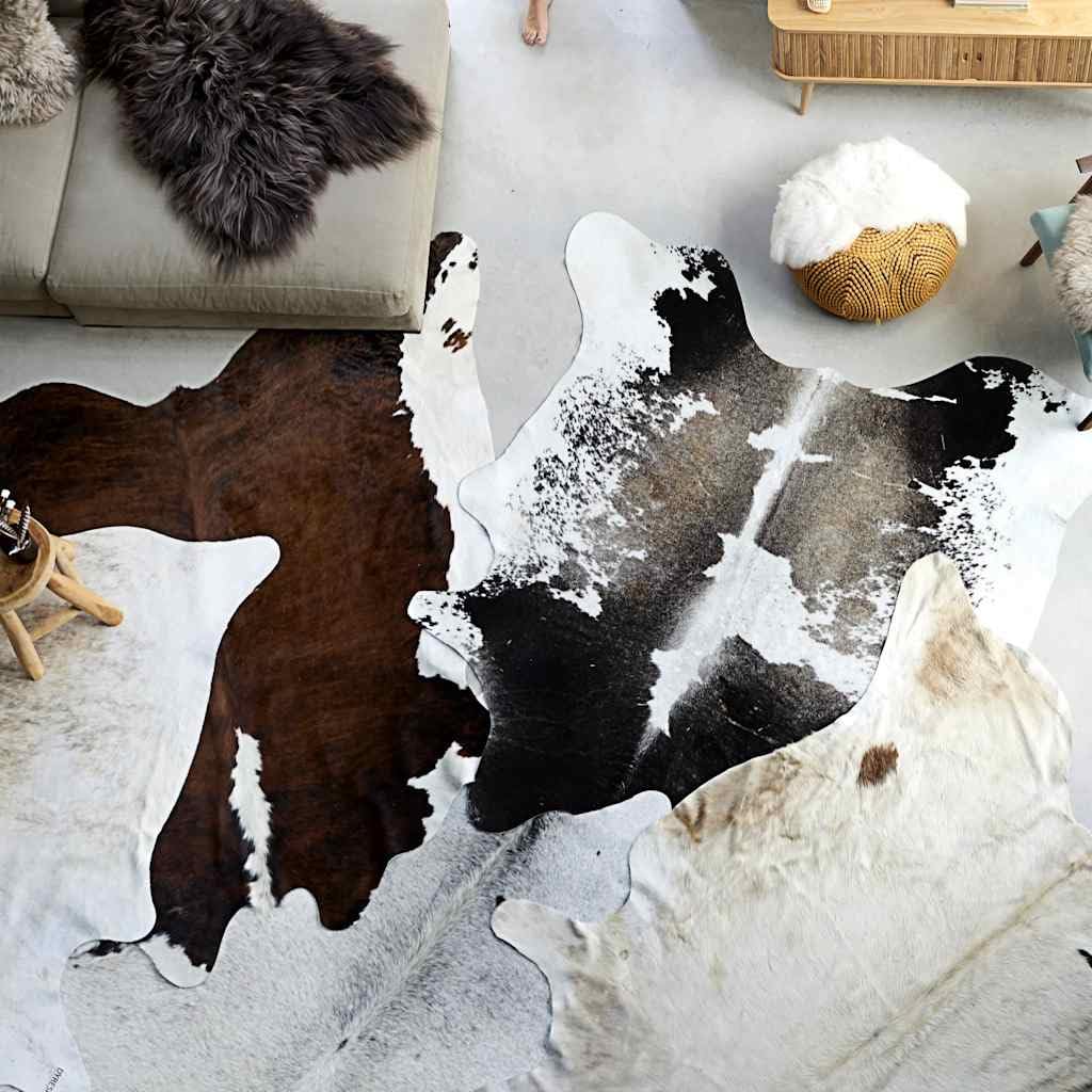 Tappeto in vera pelle di mucca, 150 x 170 cm, tappetino antiscivolo per soggiorno, camera da letto, cucina, sala da pranzo, corridoi