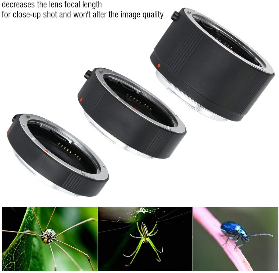 Auto Focusing Macro Extension Tube Set 13 + 20 + 36mm for - S Lens Camera - Metal Build, Maintains Image Quality, Ideal for Macro Photography