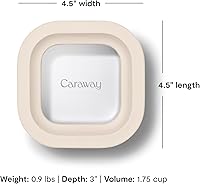 Vista 3 de Caraway Set de 2 piezas de recipientes de vidrio para almacenamiento de alimentos - (2) recipientes de vidrio de 1.75 tazas - Vidrio recubierto