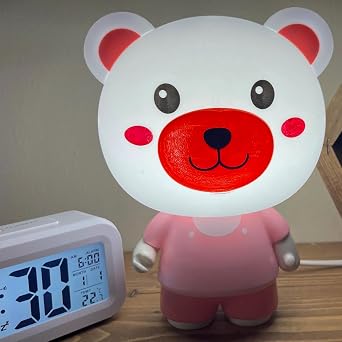 Coverzone Night Light Colorful Fun Character Lighting for Kids Kids Room Bedroom Book Reading Light Decorative LampRabbit Teddy Bear (No1)