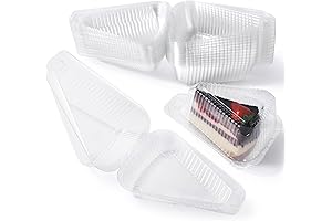 Fit Meal Prep 50 Pack Cake Slice Pie Slice Containers with Lids