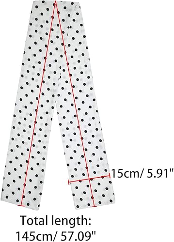 Miniatura 3 de Allegra K Bufandas para el cuello de bufanda de lunares retro retro para mujer, banda larga para el pelo