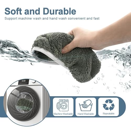 4 Stück Wiederverwendbar Trockene Bodentücher/Feuchte Bodentücher für Swiffer Sweeper Mop, Waschbar Mikrofaser-Wischpads Nachfüllpack für die Reinigung von Hartböden/Holzböden (Grau (4 Stück))