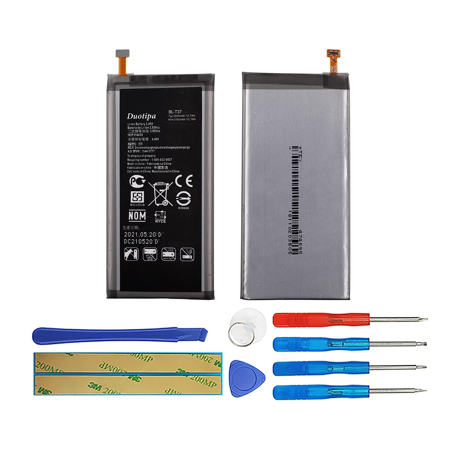 Duotipa BL-T37 Battery Compatible with LG V40 Q8 2018 Stylo4 Q710 with Repair Tool Kit