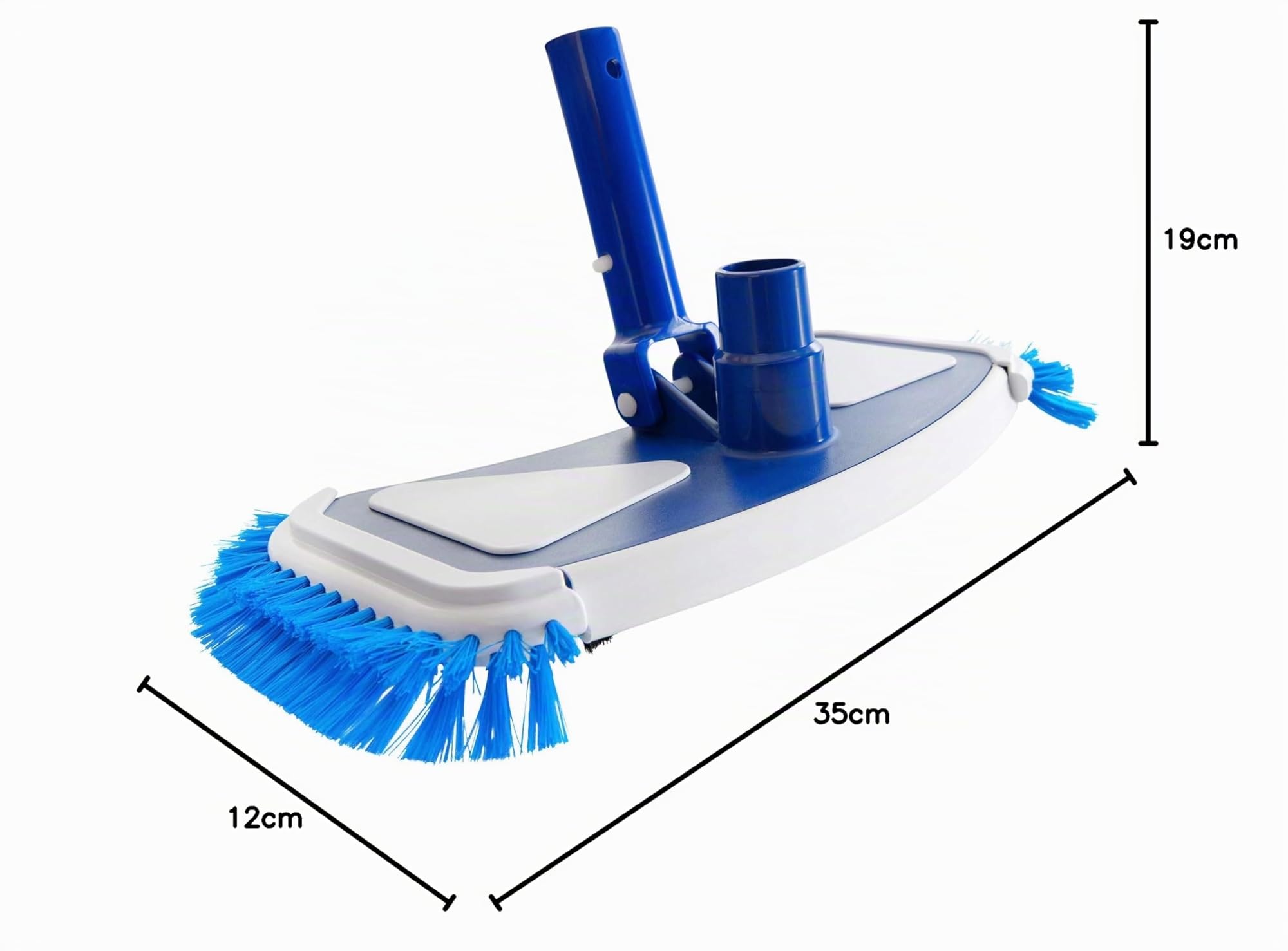 Arebos aspirateur pour Piscine | avec système de Clip | Raccord pour Tuyau de Piscine Ø 32/38 mm | Brosse de Piscine | Largeur de la tête de Brosse : 35 cm | Bleu et Blanc