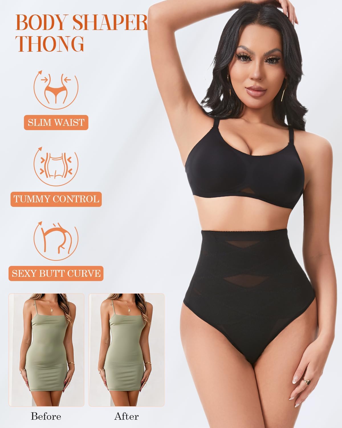 Tummy Control Thong Shapewear Underwear for Women Low Rise Seamless Body Shaper Girdle Compression Panties - Image 5