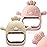 2 Packs Baby Teething Toy Silicone Teething Mitten for Babies Over 3 Months Anti Dropping Wrist Hand Teethers Baby Chew Toys for Sucking Needs, BPA Free (Pink & Caramel)