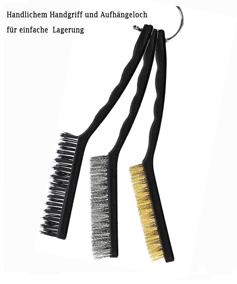 Set Spazzole In Filo Metallico - 6 Pezzi In Acciaio, Ottone E Nylon - Per Pulizia E Rimozione Ruggine - Foto 3