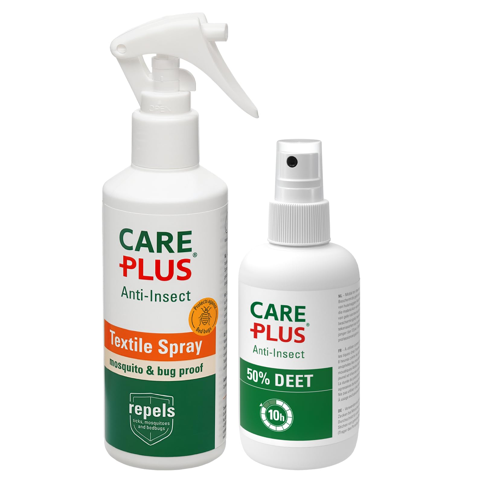 Care Plus anti-moustiques DEET 50% peau + spray anti-insectes textiles