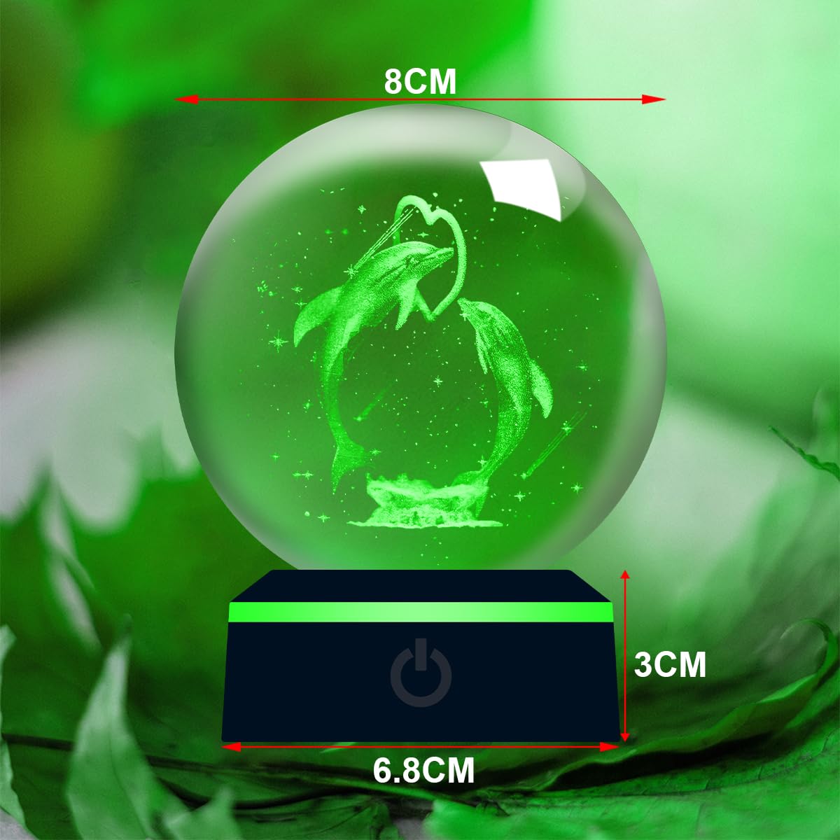 3D Delphinfigur Kristallkugel Mit Led Bunte Nachtlicht Basis Nachtlicht Für Kinder Planet Lampe Dekoratives Licht Dimmbar Nachtlicht Stimmungslicht Für Home Dekoration