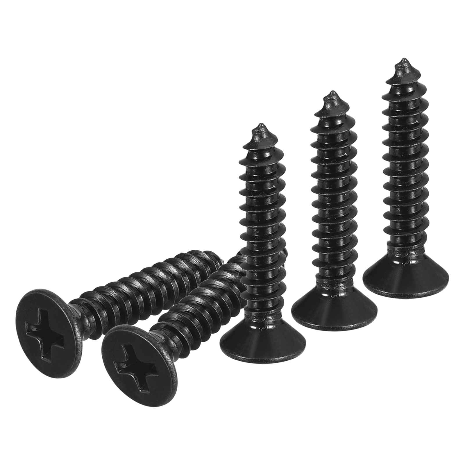 DTGN 100Pcs #10x1" Flat Head Wood Screws, 304 Stainless Steel Phillips Self Tapping Screws - Good for Woodworking, Furniture - Black — image 1