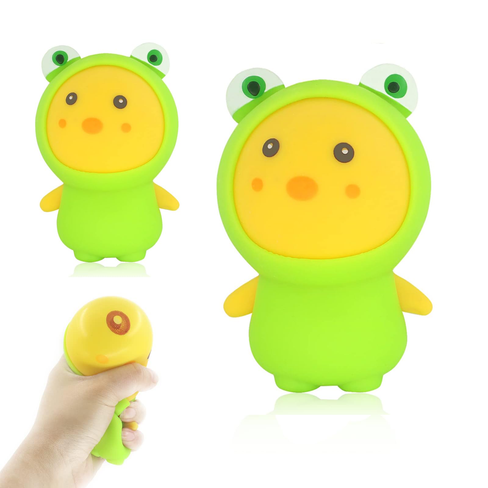 TERRIFI 2Pcs Squishy Frog Stress Relief Toy for Kids & Aldult, Miniature Novelty Toys for Animals Lovers, Great Birthday&Party Gift, Soft and Comfortable, Convenient and Cute, Safe