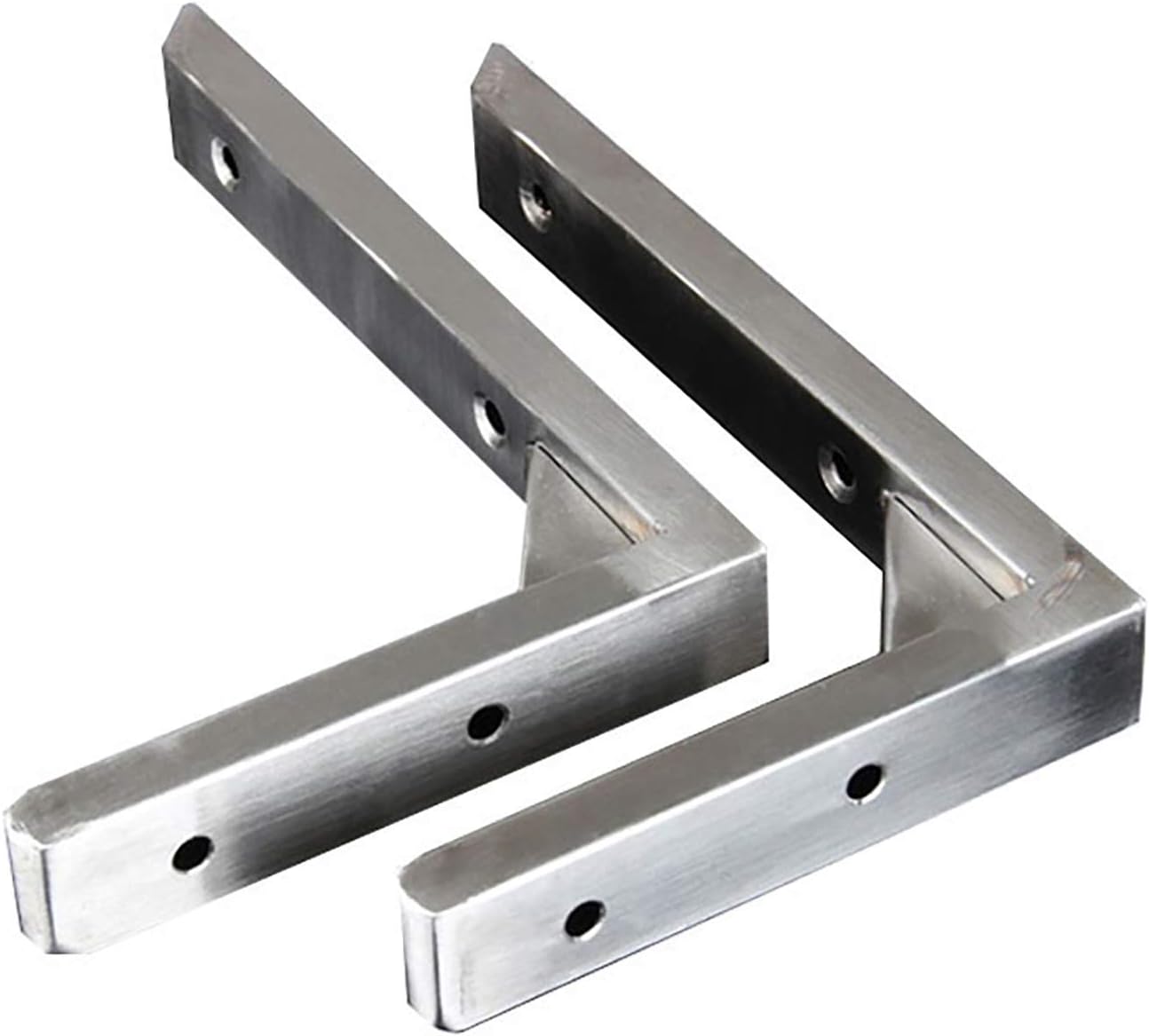2Pcs Wall Mount Shelf Brackets Stainless Steel Metal Supports, Heavy Duty 90 Degree L Shape Book Shelf Bracket, Floating Shelves Brackets, for Living room, Kitchen, Easy to install,350mm/14 in