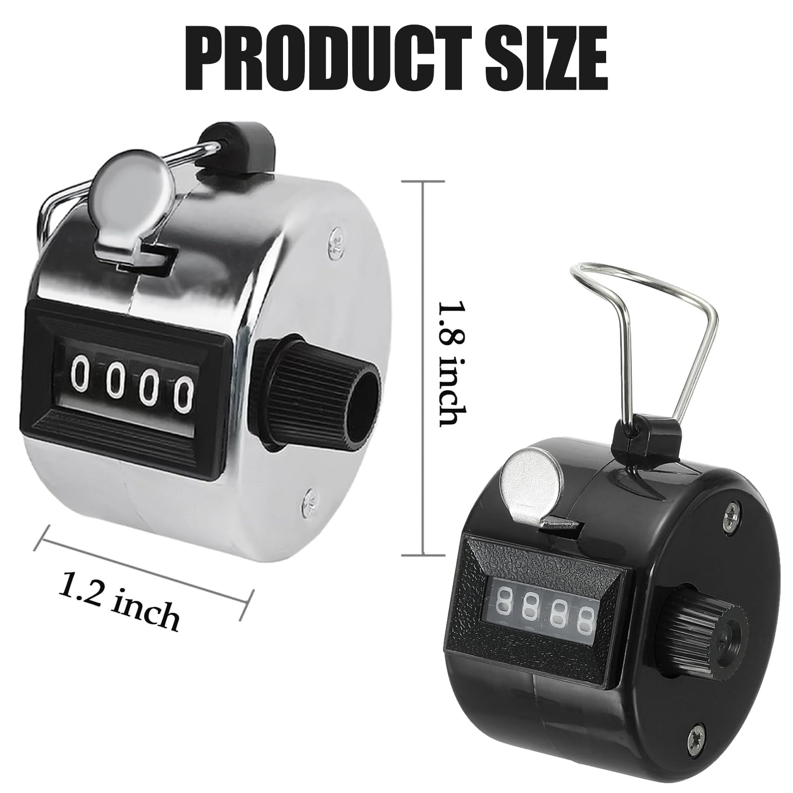 2 Piezas Contador Manual de 4 Dígito, Contador Analógico, Handzähler Elektronischer