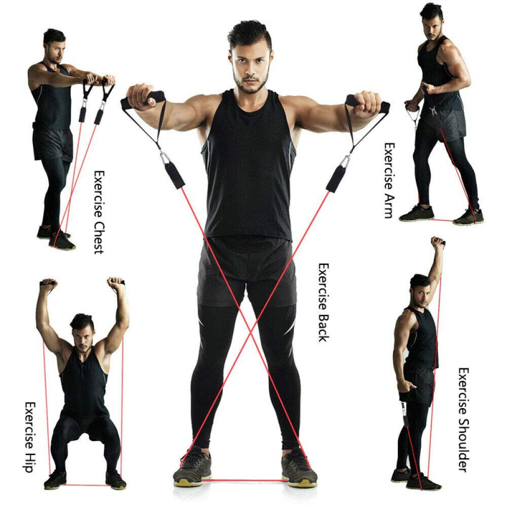 11 pz/Set Fasce di Resistenza in Lattice Yoga Pull Cord Expander Attrezzature per Il Fitness Fasce Elastiche per Esercizio Fitness Trasporto di goccia-11PCS Uptodate