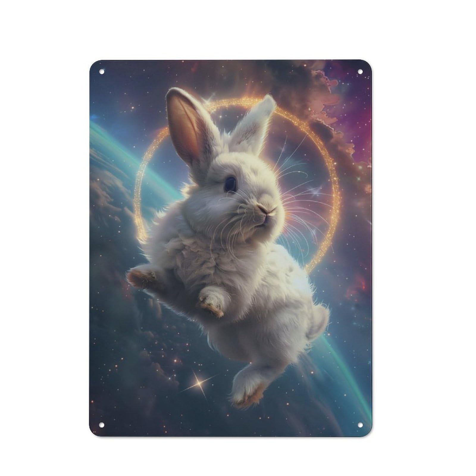 Junmoney Bunny Sky For Lounge Or Reading Corner, Rustic Tin Sign 40X30cm, For An Autumn Update To Lounge And Reading Corner