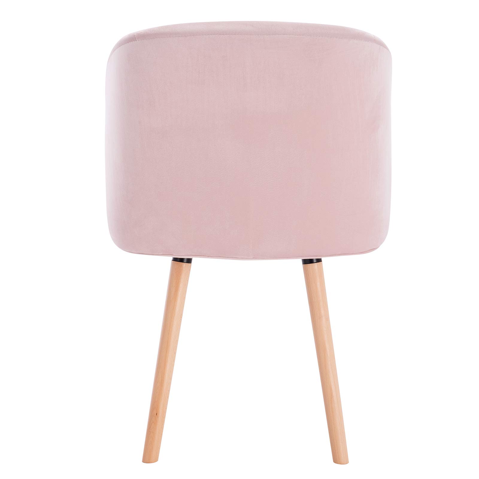 WOLTU Silla de Comedor,Terciopelo,Rosa | Tapizadas,Ergonómicas con Respaldo y Brazos para Salón y Dormitorio, Estilo Nórdico, Patas de Madera