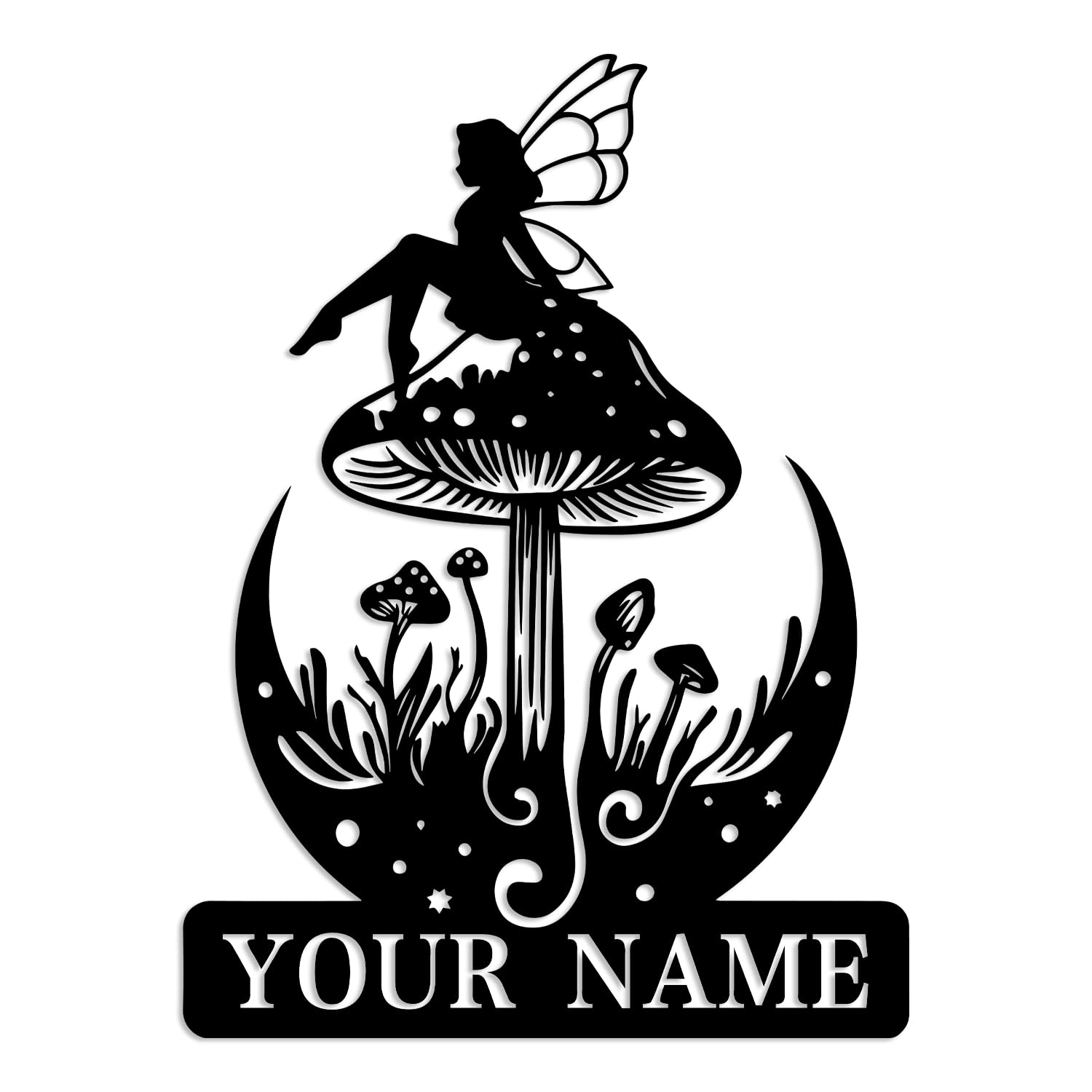 Custom Fairy Garden Sign,Metal Fairy Garden Stake,Personalized Garden Sign,Personalized Fairy Mushroom Garden Home Number Metal Sign,Sign for Flower Beds,Outdoor Yard Decor (Fairy C)
