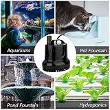 flintronic Zatapialna pompa wodna, 25 W, 1200 l/h, ultra-cicha pompa akwariowa z 4 przyssawkami do stawu rybnego, fontanny, zbiornika na ryby, 2 dysze