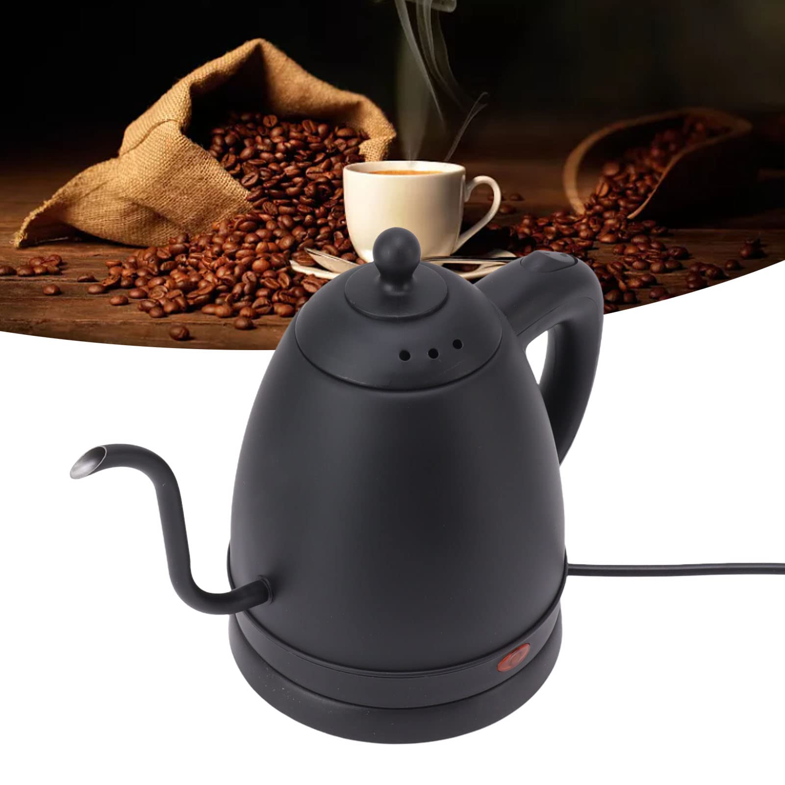 Hervidor Eléctrico de Cuello de Cisne, Acero Inoxidable, 1.2 L, Ebullición Ultrarrápida, para Café y Té