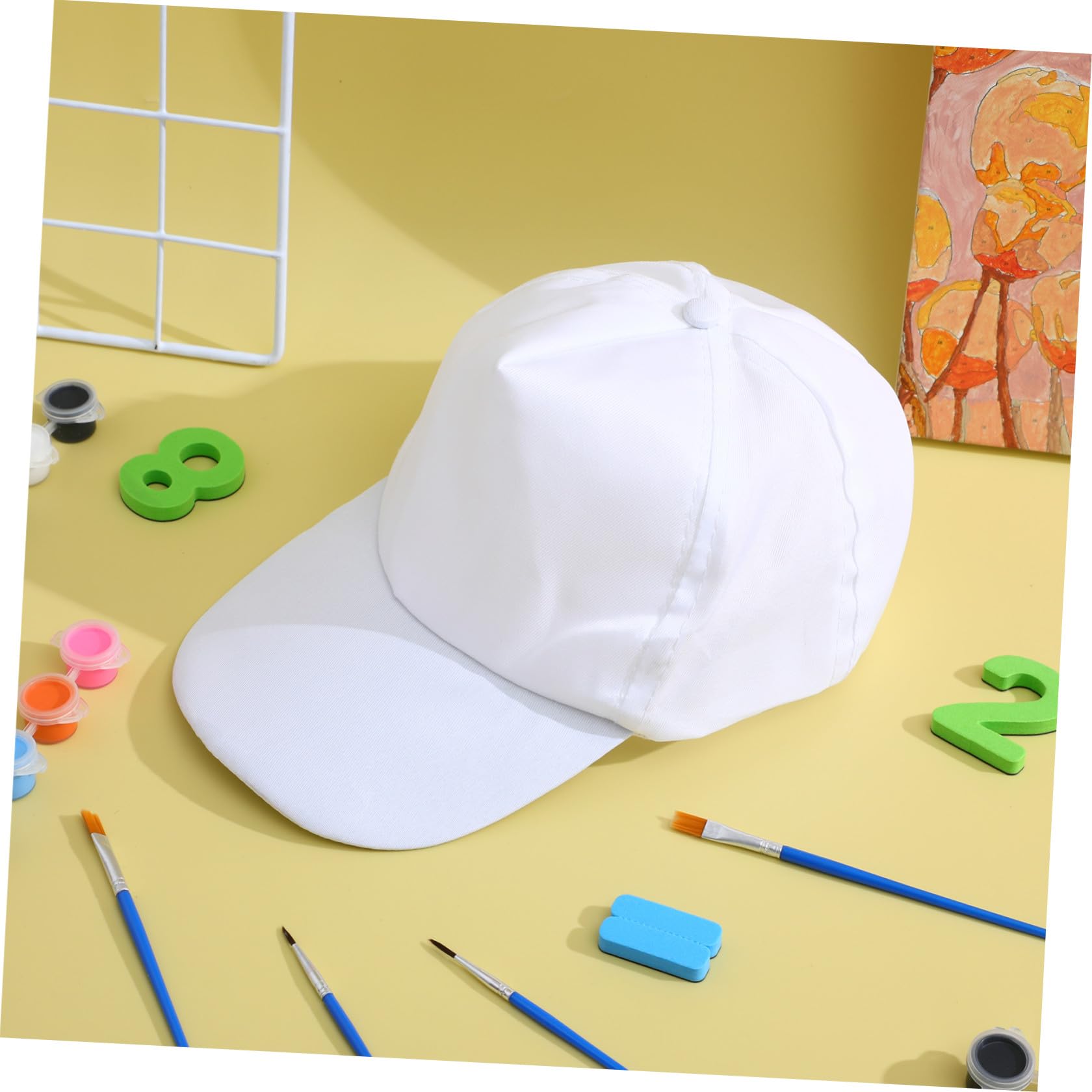 Toyvian 24 Pezzi Cappellini Baseball in Cotone Leggero Bianco con Vernice Acrilica Sicura per Attività Fai da Te Feste e Sport Cappelli per Progetti Creativi e Gruppi