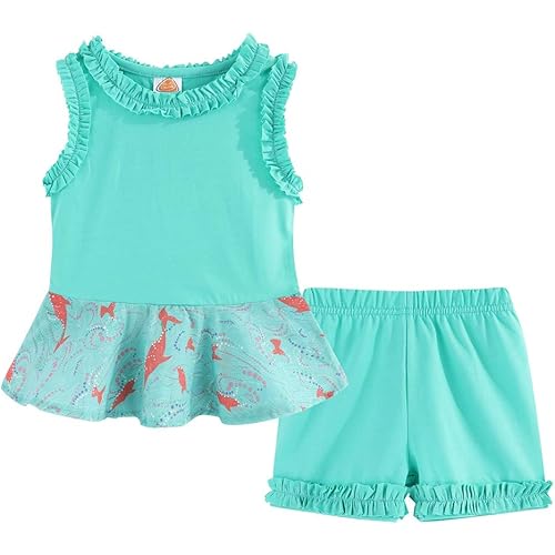 Mud Kingdom Little Girls Summer Outfits Cute Printing Holiday
