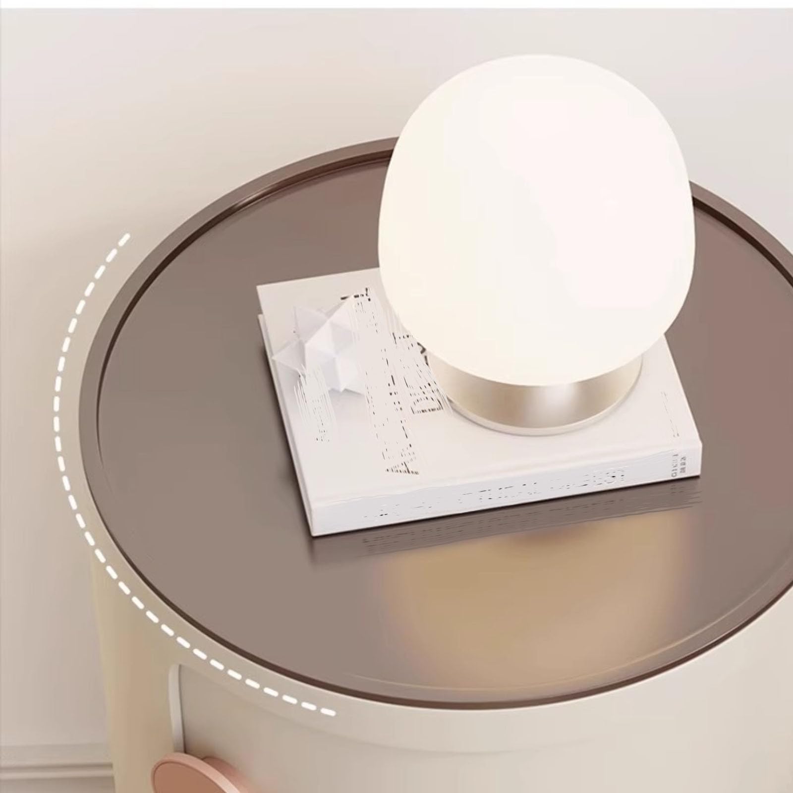 Comodino Rotondo, Comodino con 3 Cassetti, Tavolino, Mobiletto Portaoggetti con Anta Scorrevole per Soggiorno, Camera da Letto, Bagno,Blu