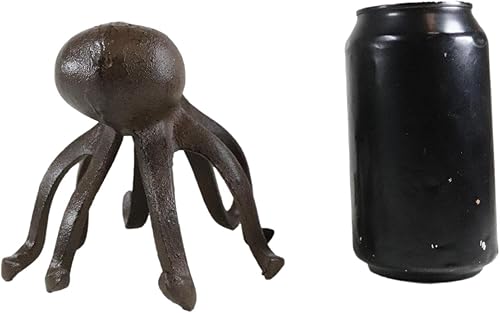 Miniatura 7 de Ebros Gift Figura decorativa de pisapapeles de hierro fundido náutico, pulpo de mar gigante de pie sobre las 8 patas de tentáculo, 6 pulgadas de