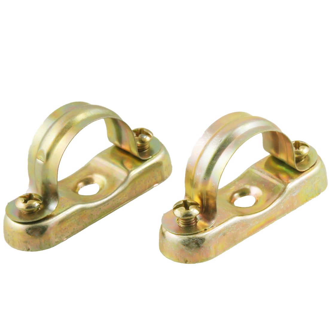 Aexit 2 Pcs Clamps 4.5mm Dia Bronze Tone U Type Metal Tube Strap Clamps Pipe Clamp