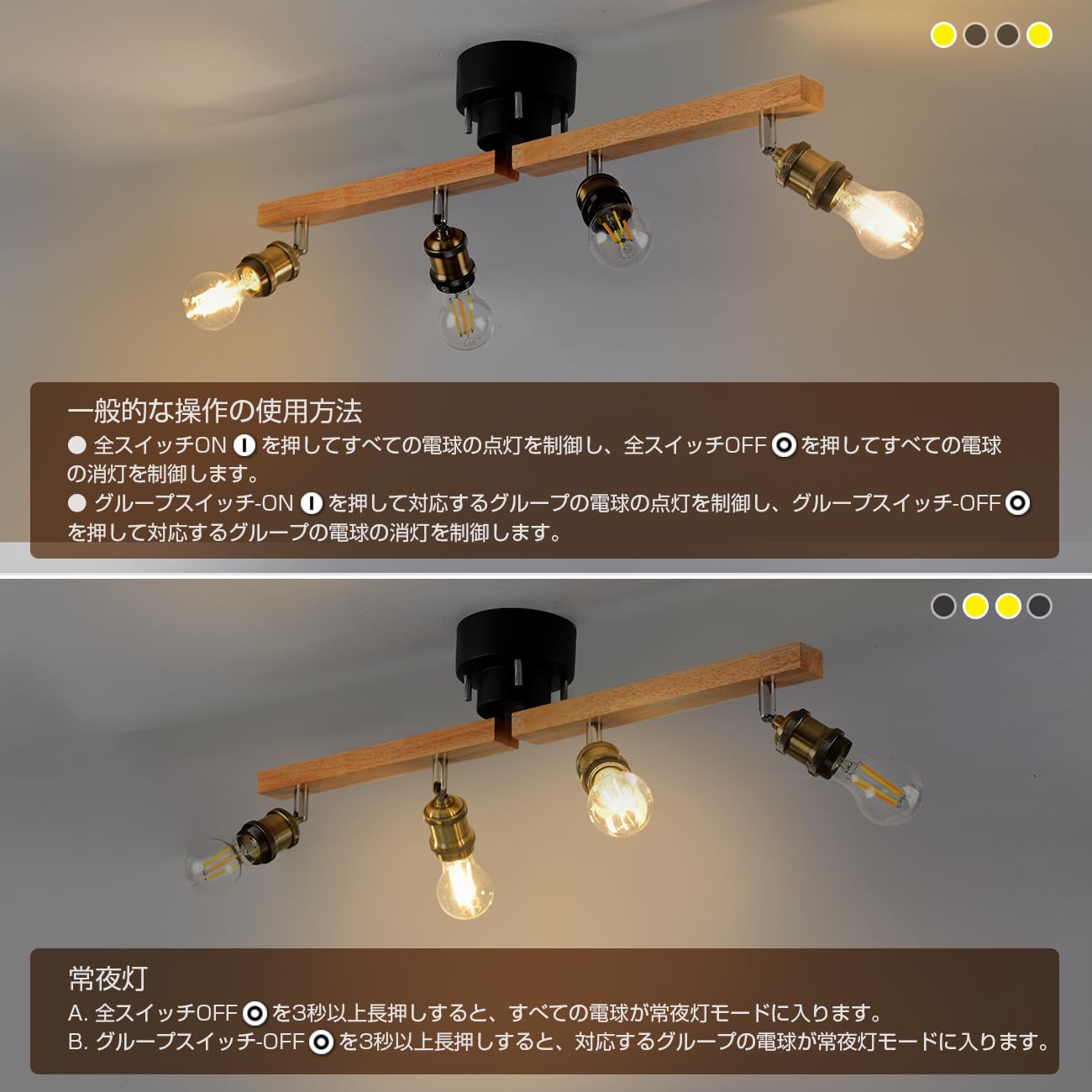 Amazon.co.jp : PNRLUX シーリングライト 4灯 E26 スポット