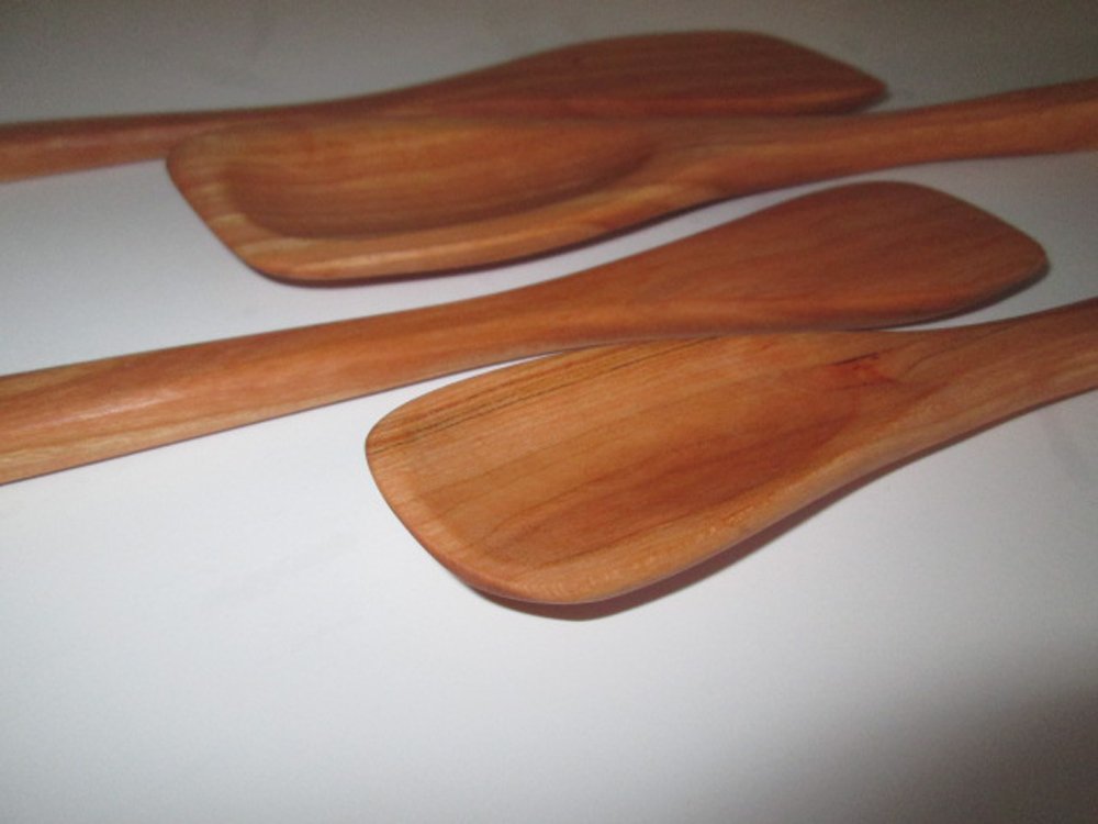 Handcrafted Tasting Size Long Handle Cherry Wooden Spoon