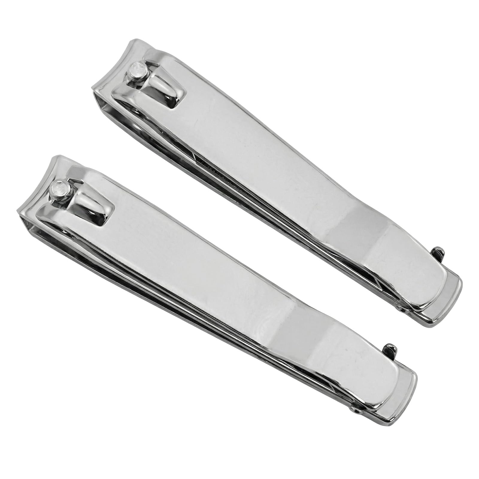 Elandy 2PCS Stainless Steel Nail Clippers with File- Fingernails Toenails Cutter Big Toe Nail Cleaner Cutting Tools Nail Scissors (Silver)