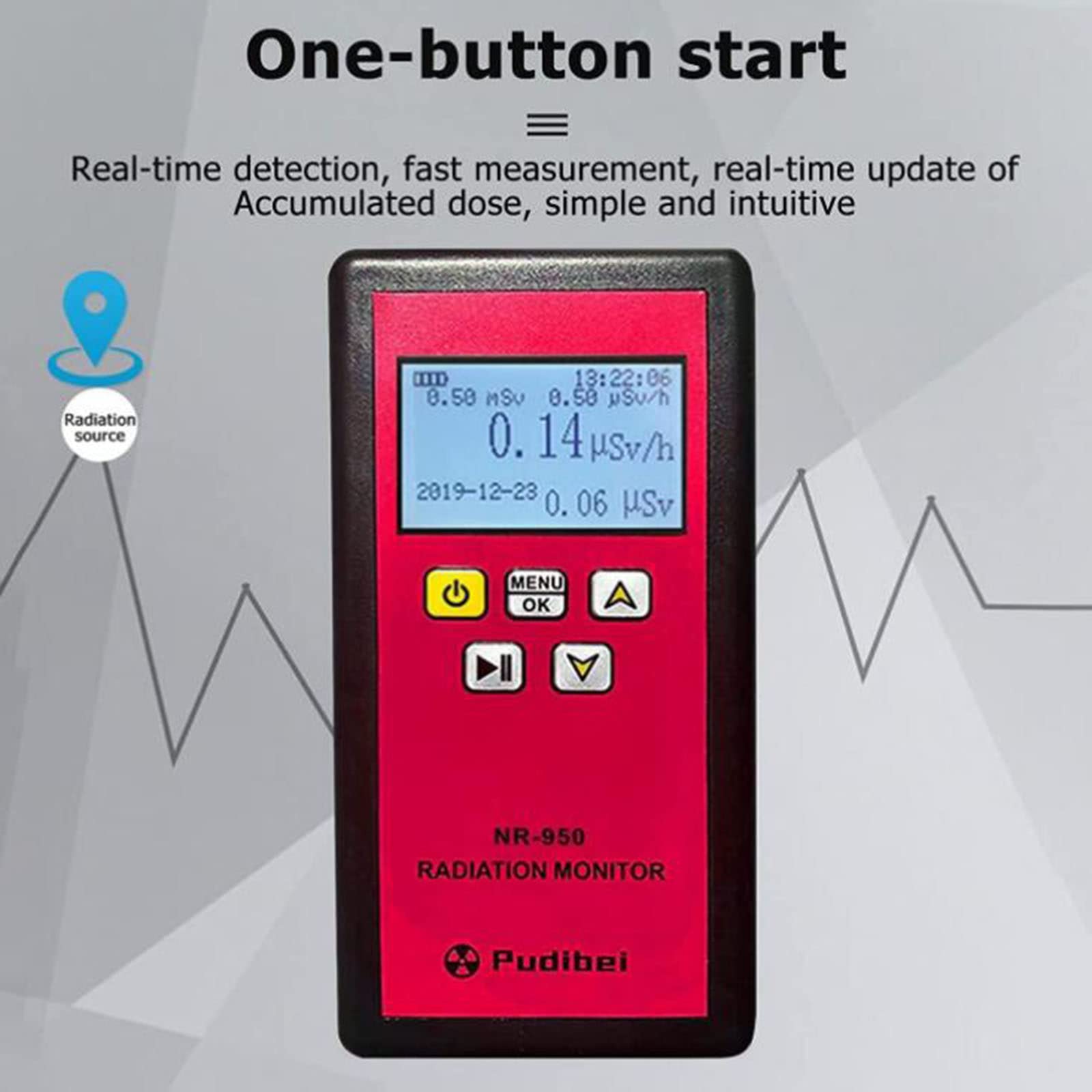 Detector de radiación, Contador Geiger De Radioactividad, Último Contador Geiger, Dispositivo De Alarma De Dosis, Monitor Dosímetro, Medidor Digital De Alta Sensibilidad, Detector De Radioactividad Pr