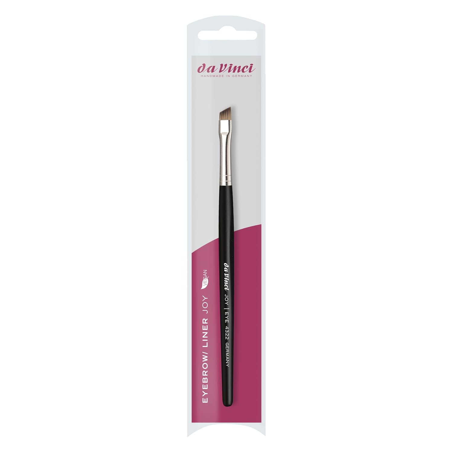 da Vinci Cosmetics Series 4322 JOY Eyebrow Brush, Angled Synthetic with Long Handle, One Size, 0.67 Ounce