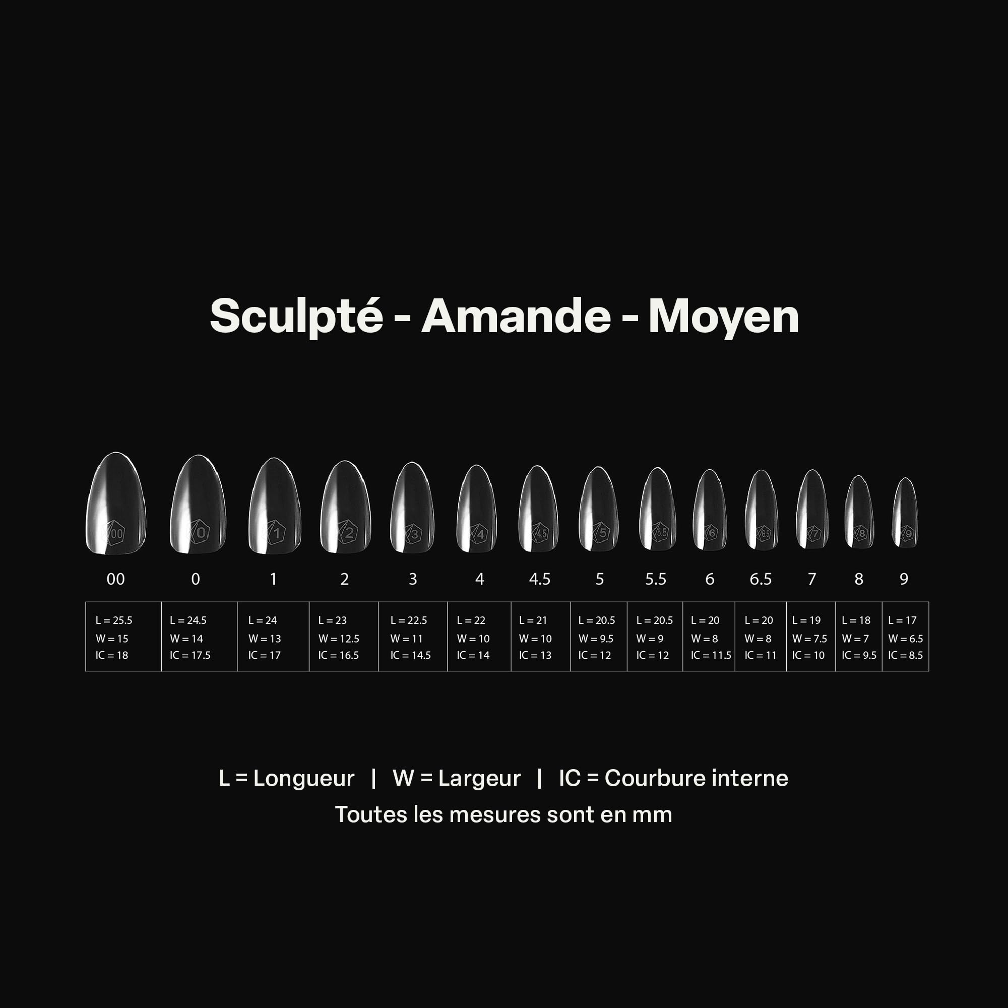 Après Gel-X® Tips Ongles Amande (Sculptée Amande Moyenne, 280 Pièces)