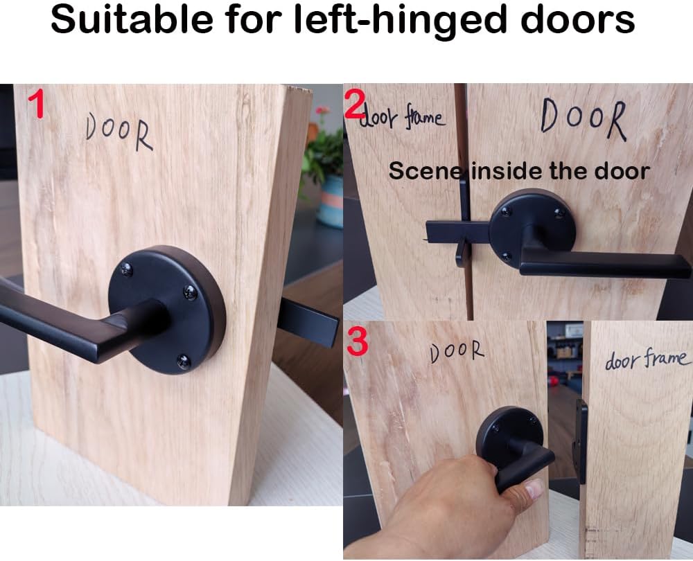 Gate Latch for Wooden Fence Double Side Gate Latch Heavy Duty Swinging Door Latch Gate Hardware for Outdoor Fence, Wooden Gates, Pool Gate, Backyard, Gardens (LH)