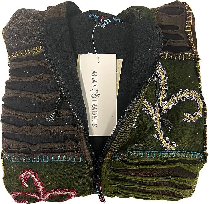 Agan Traders 2026 Embroidered Jackets for Women - Bohemian Gypsy Hippie Patchwork - Fleece Insulated Zip Up Womens Hoodies - Image 7