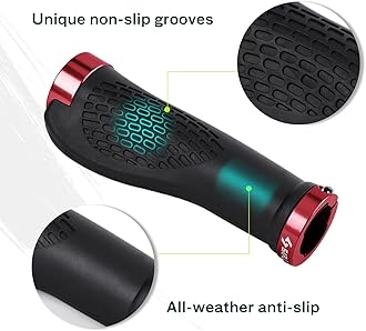 SAPLIZE Bike Handlebar Grips, Multi Colors/Design Optional, Ergonomic Design, Aluminum Double Lock-on, Mountain Bike Grips, MTB BMX Downhill Foldable Urban Bicycles Grips, Scooter Grips