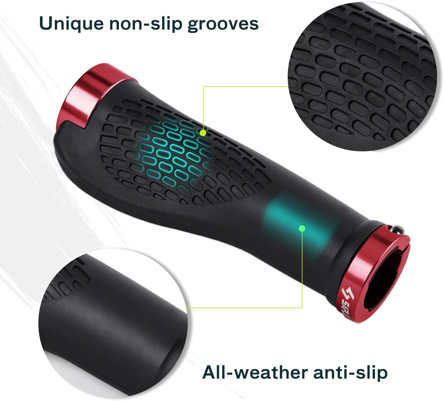 Bike Handlebar Grips, Multi Colors/Design Optional, Ergonomic Design, Aluminum Double Lock-on, Mountain Bike Grips, MTB BMX Downhill Foldable Urban Bicycles Grips, Scooter Grips