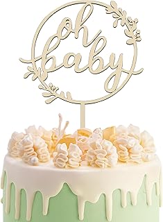 Baby Cake Topper – Oh Baby Cake Topper for Baby Shower Cake Toppers and Gender Reveal Cake Topper, Wooden Party Decoration for Baby Celebrations