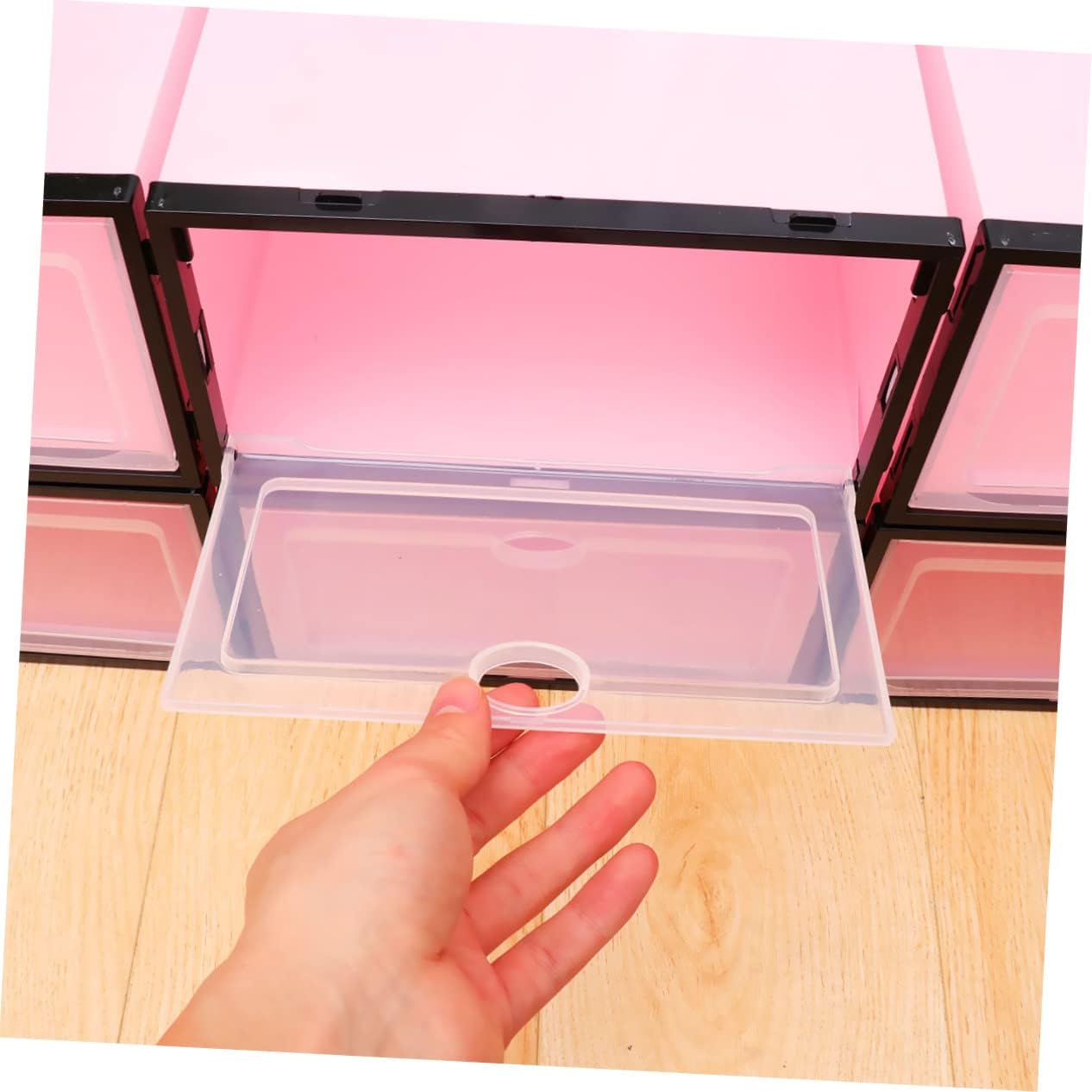 6pcs Box Shoes Storage Bin Stackable Shoe Racks Boxes Organizer Foldable Cabinet box Foldable Storage Boots Container Container Organiser