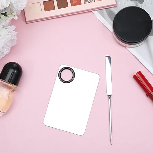 Makeup Spatula and Palette Set, Stainless Steel Makeup Mixing Palette with Spatula Tool for Foundation Eye Shadow Lipsticks Nail Art Professional Pigment Blending